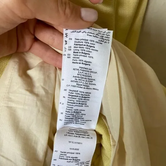 NWT Sandro Jaun Citron Mini Yellow Dress Size XS - Picture 12 of 15